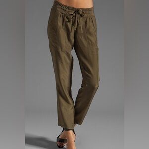 Theory 100% Silk Dunes Sidonia Silk Ankle Trousers Pants Drawstring size 10 NWT